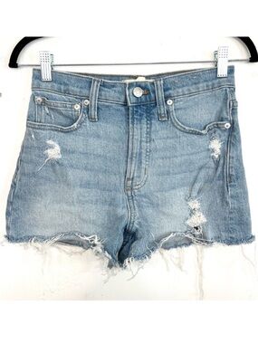 Madewell Light Blue Distressed Denim Cutoff Shorts 25